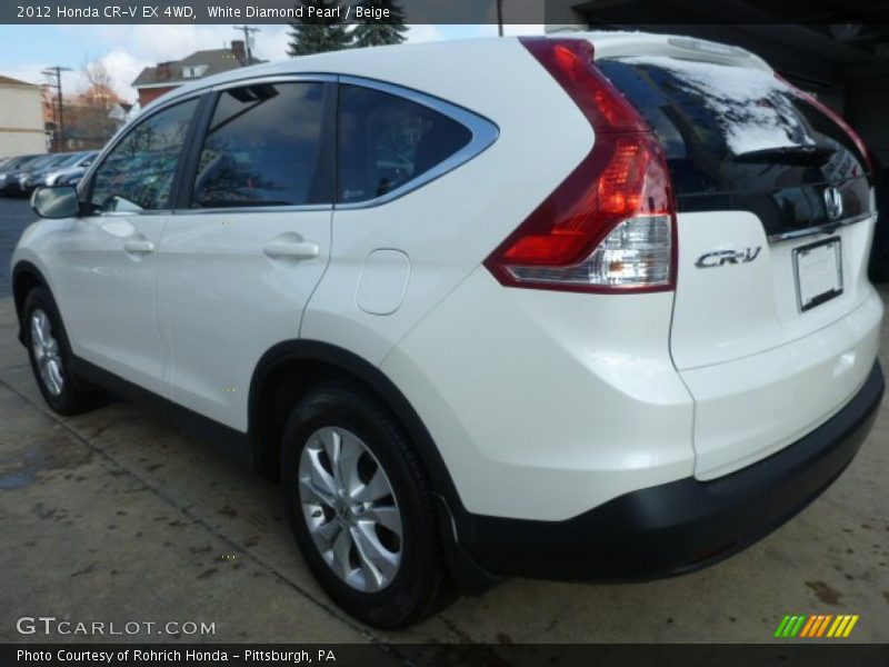 White Diamond Pearl / Beige 2012 Honda CR-V EX 4WD