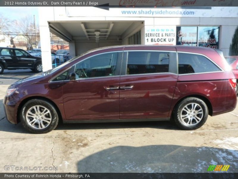 Dark Cherry Pearl II / Beige 2012 Honda Odyssey EX