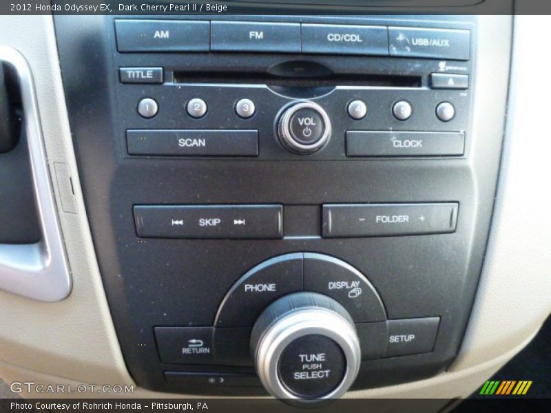 Dark Cherry Pearl II / Beige 2012 Honda Odyssey EX