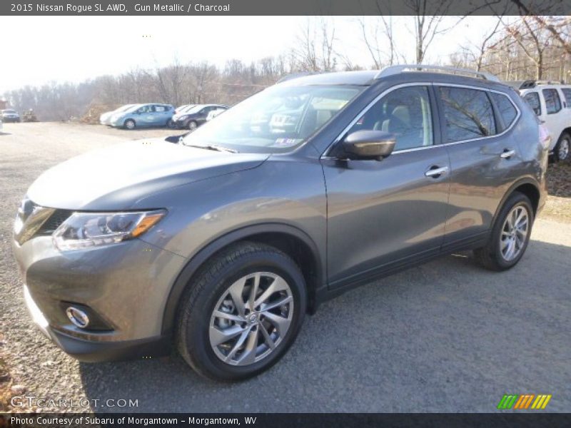 Gun Metallic / Charcoal 2015 Nissan Rogue SL AWD