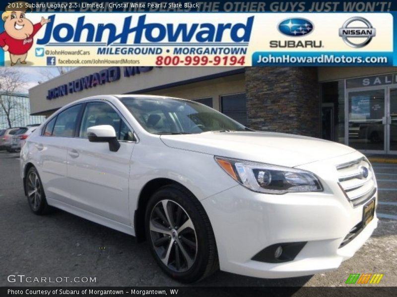Crystal White Pearl / Slate Black 2015 Subaru Legacy 2.5i Limited