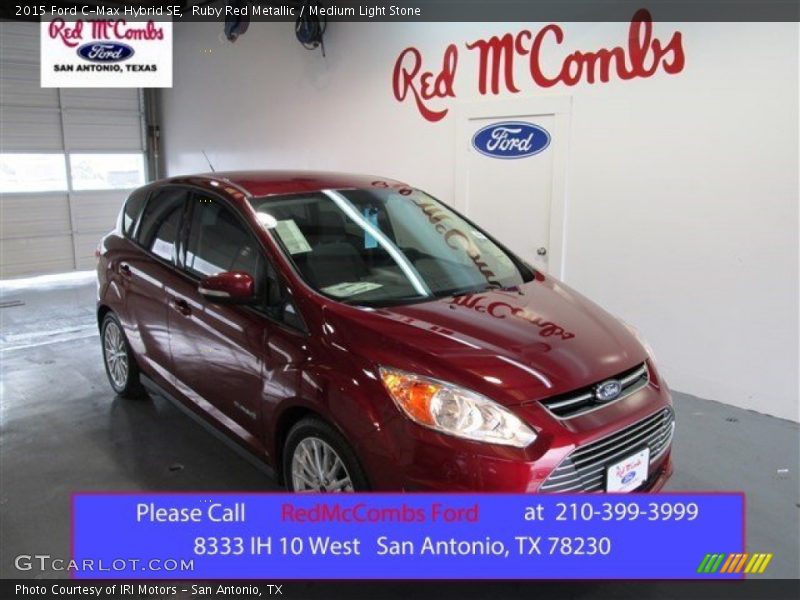 Ruby Red Metallic / Medium Light Stone 2015 Ford C-Max Hybrid SE