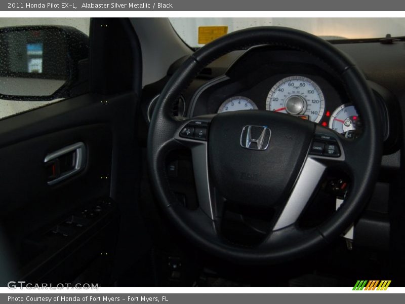 Alabaster Silver Metallic / Black 2011 Honda Pilot EX-L