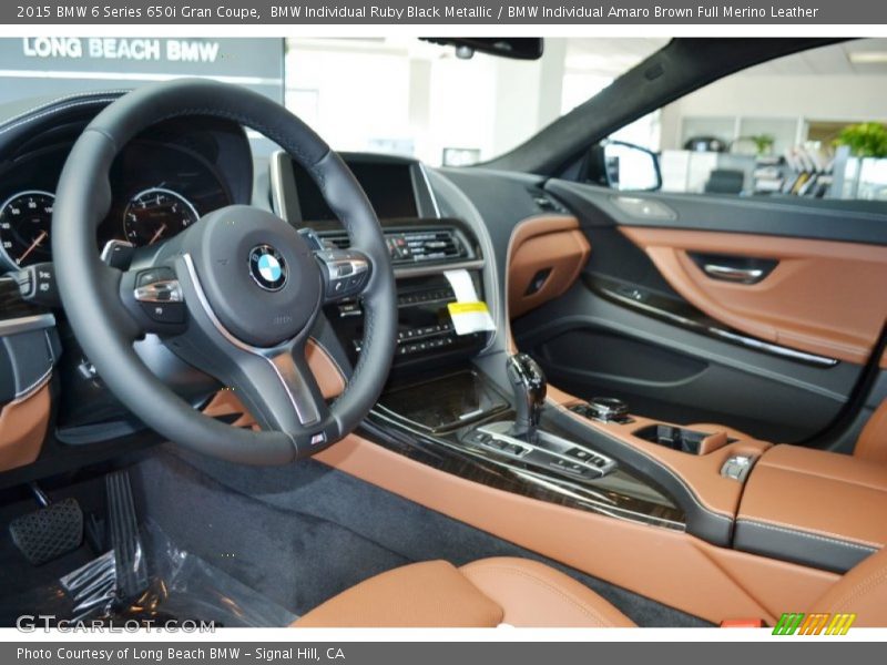  2015 6 Series 650i Gran Coupe BMW Individual Amaro Brown Full Merino Leather Interior