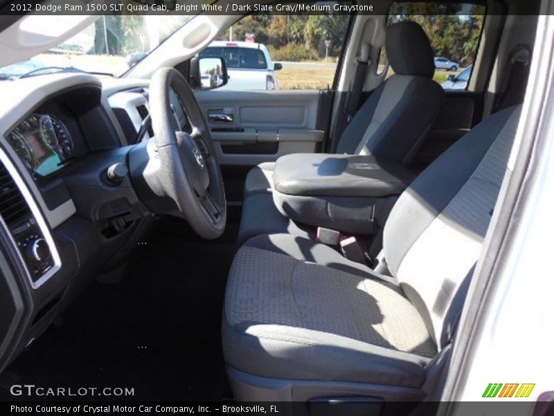 Bright White / Dark Slate Gray/Medium Graystone 2012 Dodge Ram 1500 SLT Quad Cab