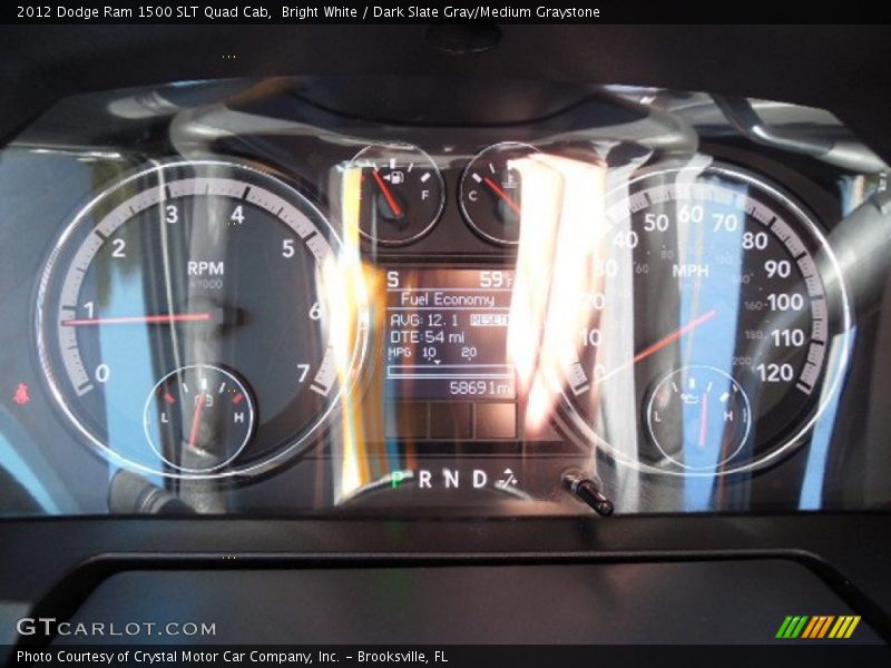 Bright White / Dark Slate Gray/Medium Graystone 2012 Dodge Ram 1500 SLT Quad Cab