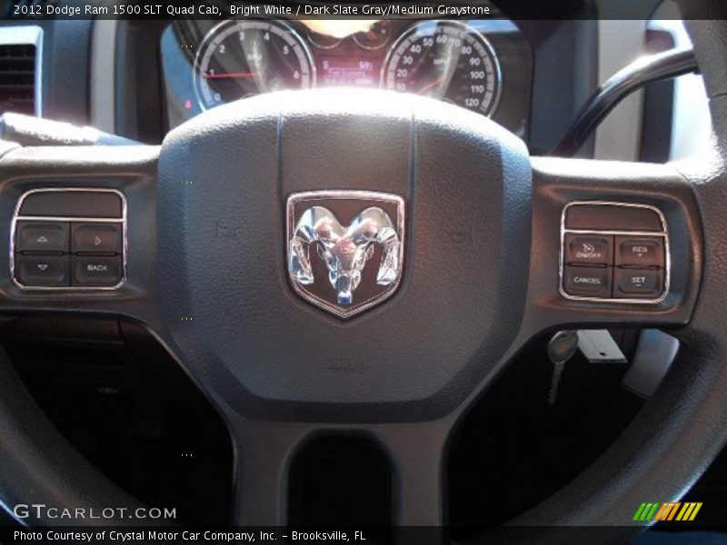 Bright White / Dark Slate Gray/Medium Graystone 2012 Dodge Ram 1500 SLT Quad Cab