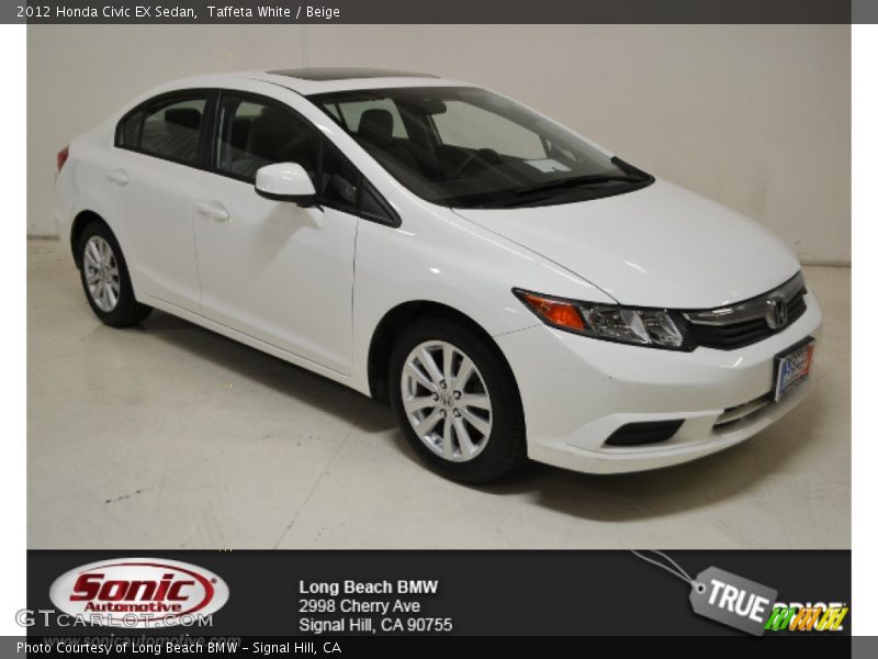 Taffeta White / Beige 2012 Honda Civic EX Sedan