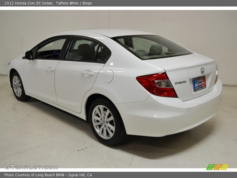 Taffeta White / Beige 2012 Honda Civic EX Sedan