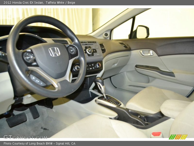 Taffeta White / Beige 2012 Honda Civic EX Sedan