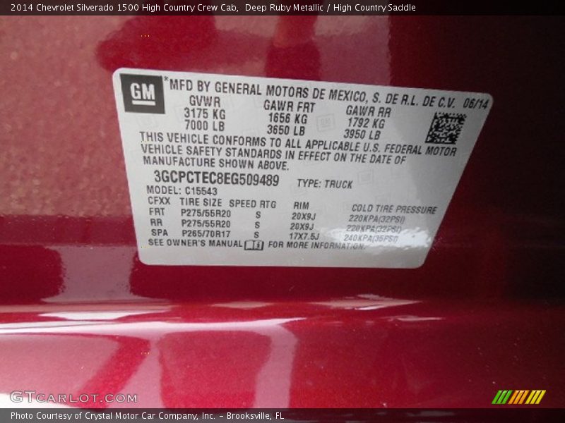 Deep Ruby Metallic / High Country Saddle 2014 Chevrolet Silverado 1500 High Country Crew Cab