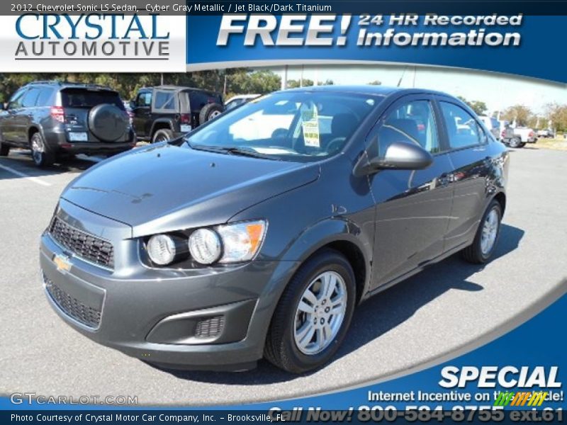 Cyber Gray Metallic / Jet Black/Dark Titanium 2012 Chevrolet Sonic LS Sedan