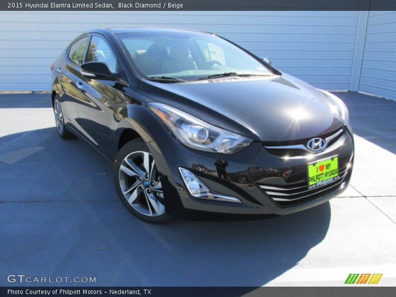 Black Diamond / Beige 2015 Hyundai Elantra Limited Sedan