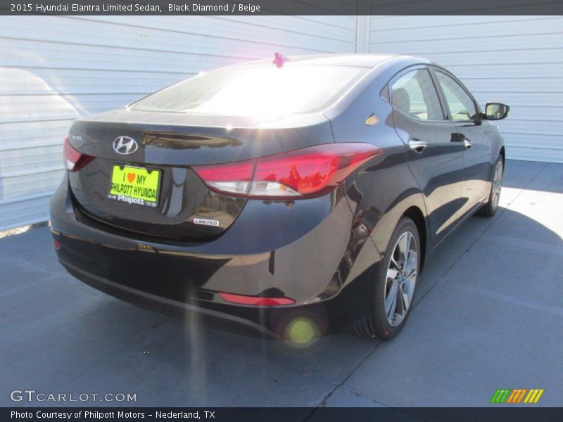 Black Diamond / Beige 2015 Hyundai Elantra Limited Sedan
