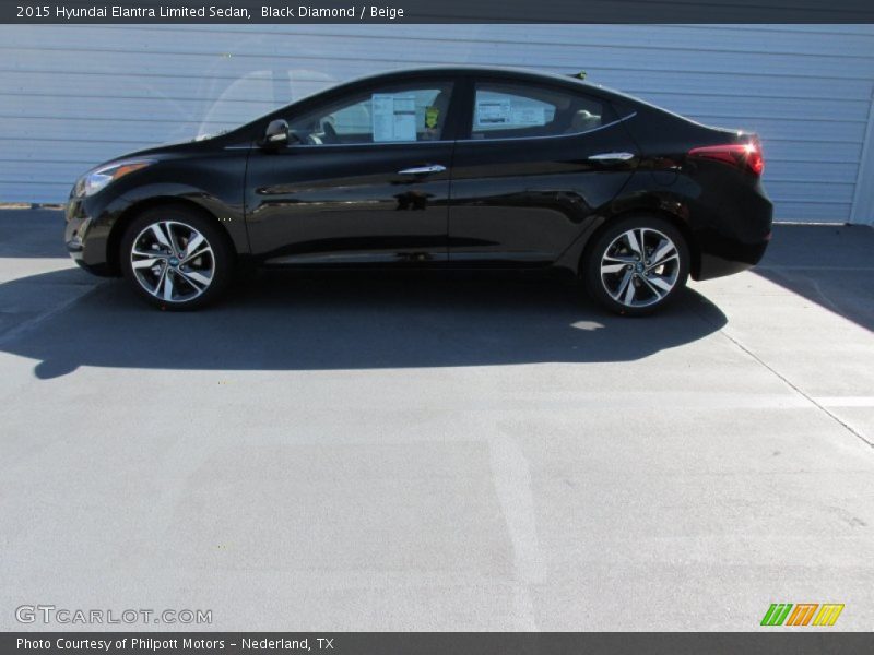 Black Diamond / Beige 2015 Hyundai Elantra Limited Sedan