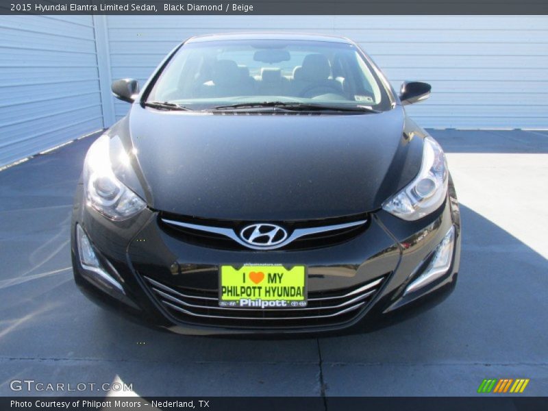 Black Diamond / Beige 2015 Hyundai Elantra Limited Sedan