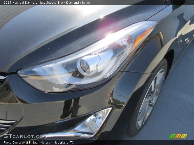 Black Diamond / Beige 2015 Hyundai Elantra Limited Sedan