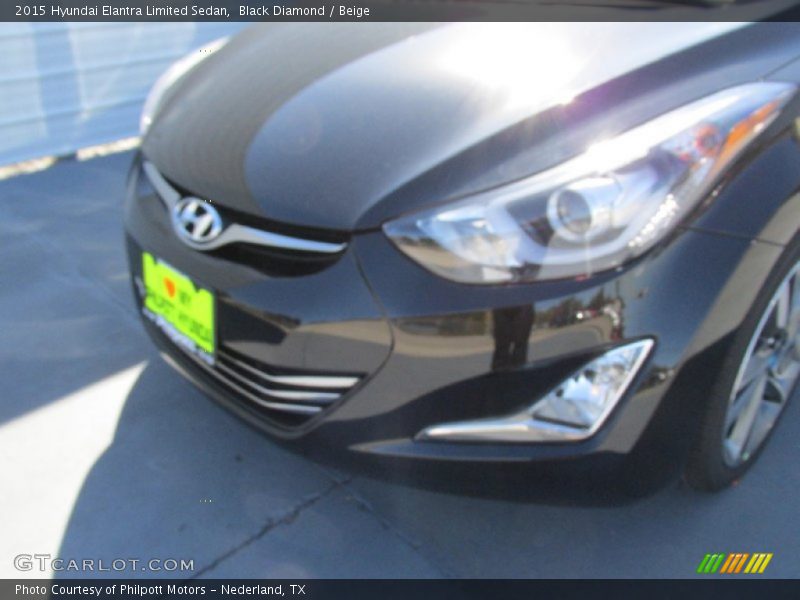 Black Diamond / Beige 2015 Hyundai Elantra Limited Sedan