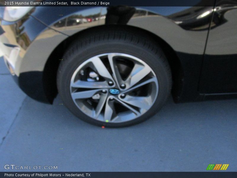 Black Diamond / Beige 2015 Hyundai Elantra Limited Sedan