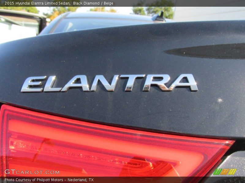 Black Diamond / Beige 2015 Hyundai Elantra Limited Sedan