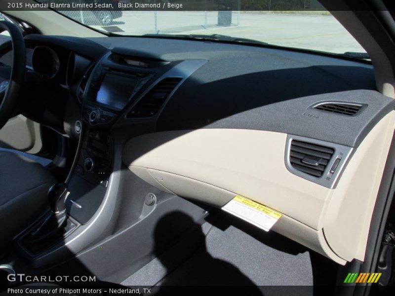 Black Diamond / Beige 2015 Hyundai Elantra Limited Sedan