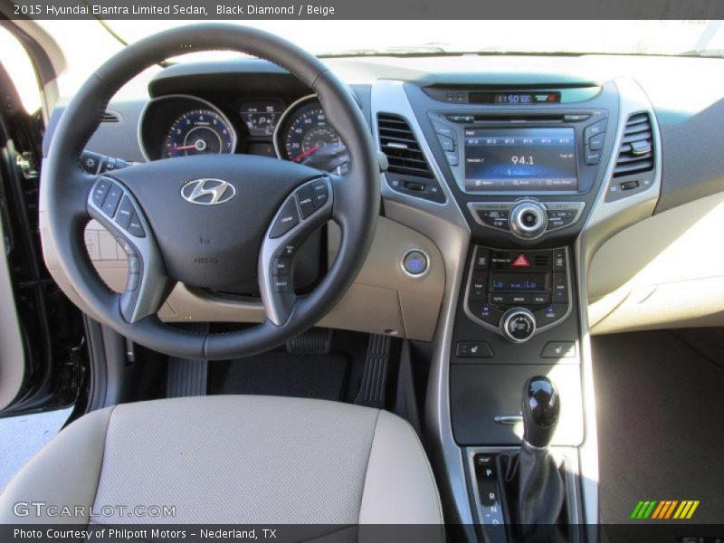 Black Diamond / Beige 2015 Hyundai Elantra Limited Sedan