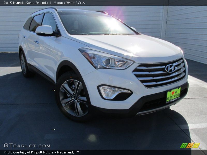 Monaco White / Gray 2015 Hyundai Santa Fe Limited