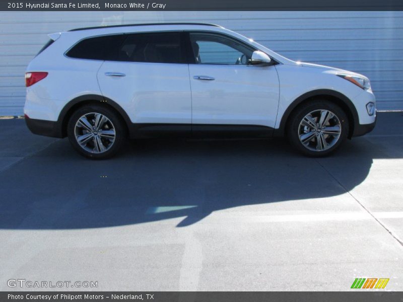 Monaco White / Gray 2015 Hyundai Santa Fe Limited