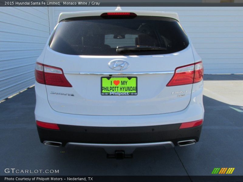 Monaco White / Gray 2015 Hyundai Santa Fe Limited
