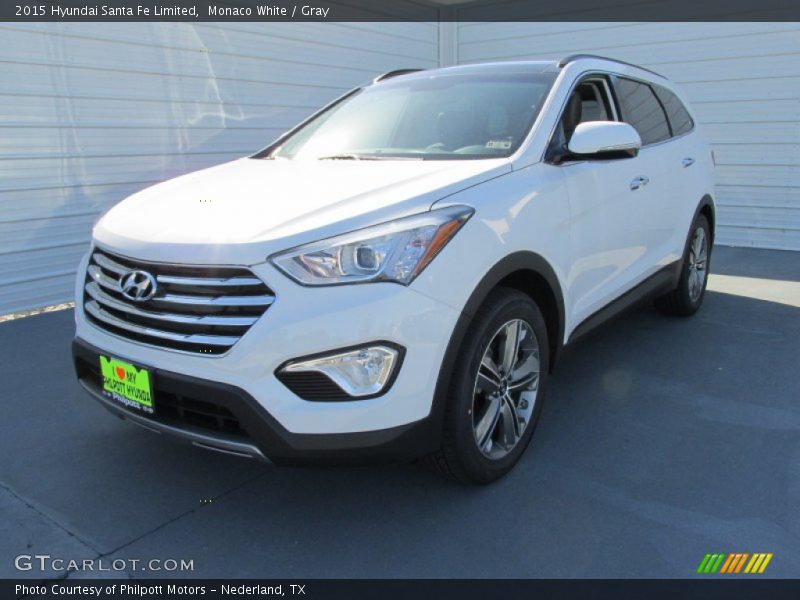 Monaco White / Gray 2015 Hyundai Santa Fe Limited