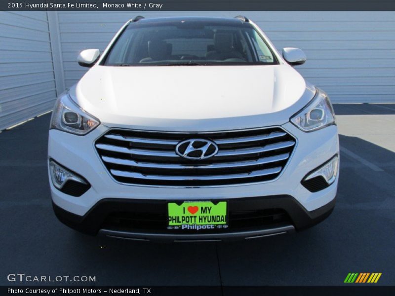 Monaco White / Gray 2015 Hyundai Santa Fe Limited