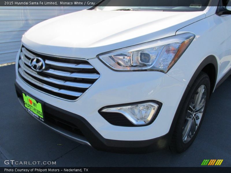 Monaco White / Gray 2015 Hyundai Santa Fe Limited