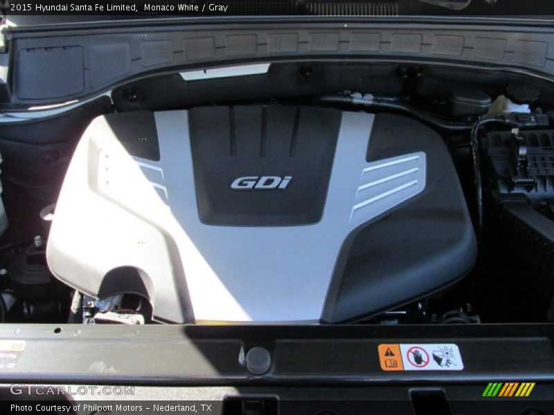 Monaco White / Gray 2015 Hyundai Santa Fe Limited