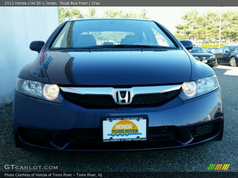 Royal Blue Pearl / Gray 2011 Honda Civic EX-L Sedan