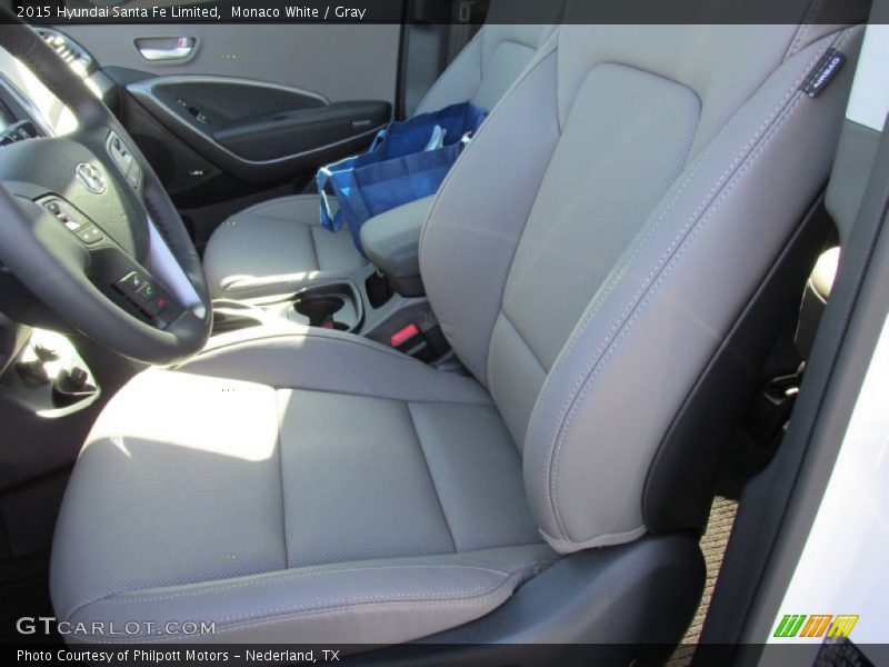 Monaco White / Gray 2015 Hyundai Santa Fe Limited