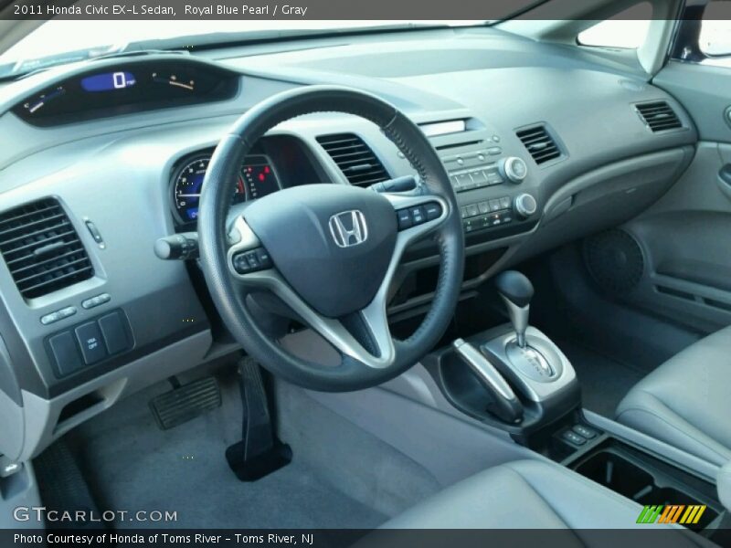 Royal Blue Pearl / Gray 2011 Honda Civic EX-L Sedan