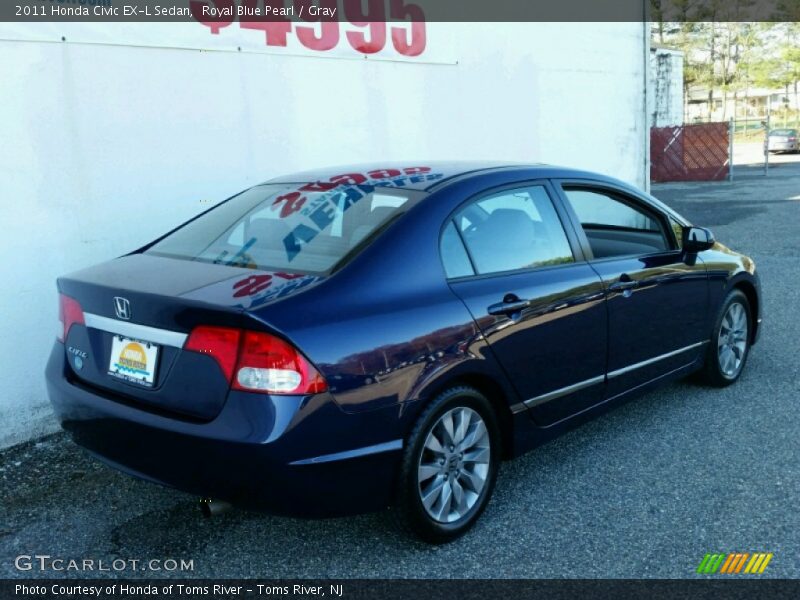 Royal Blue Pearl / Gray 2011 Honda Civic EX-L Sedan