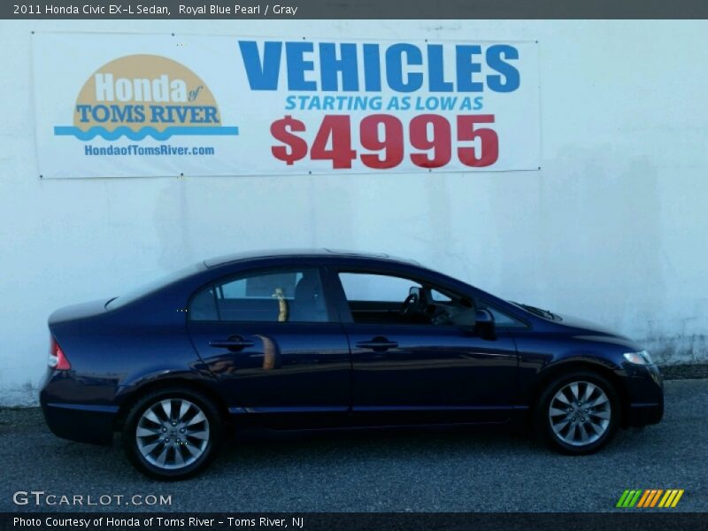 Royal Blue Pearl / Gray 2011 Honda Civic EX-L Sedan