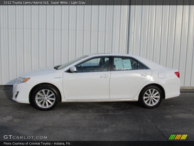 Super White / Light Gray 2012 Toyota Camry Hybrid XLE