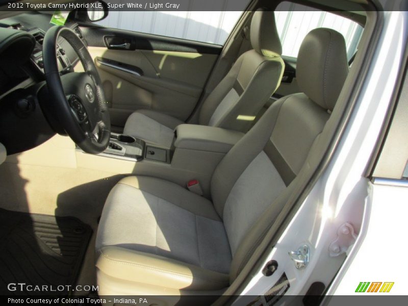 Super White / Light Gray 2012 Toyota Camry Hybrid XLE