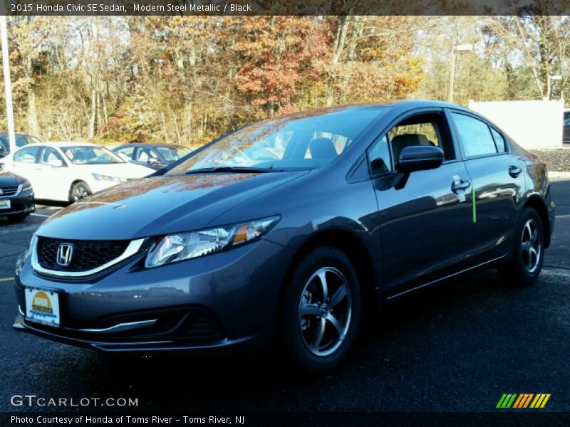 Modern Steel Metallic / Black 2015 Honda Civic SE Sedan