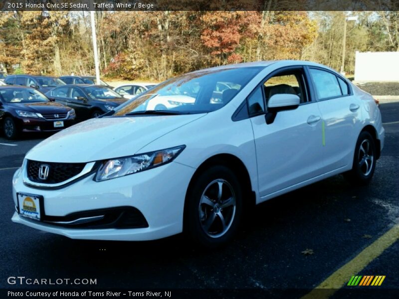 Taffeta White / Beige 2015 Honda Civic SE Sedan