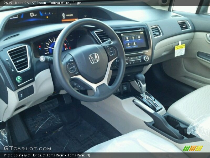 Taffeta White / Beige 2015 Honda Civic SE Sedan