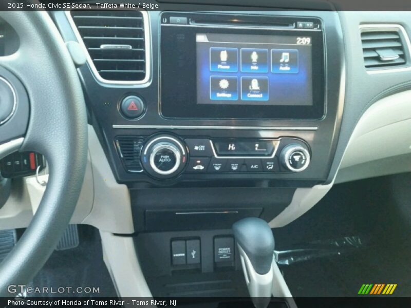 Taffeta White / Beige 2015 Honda Civic SE Sedan