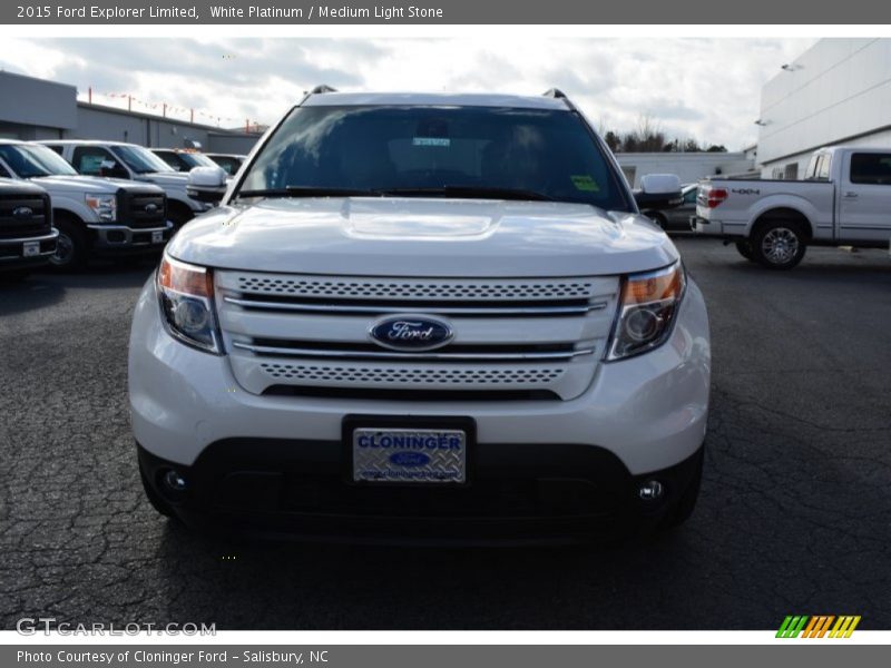 White Platinum / Medium Light Stone 2015 Ford Explorer Limited