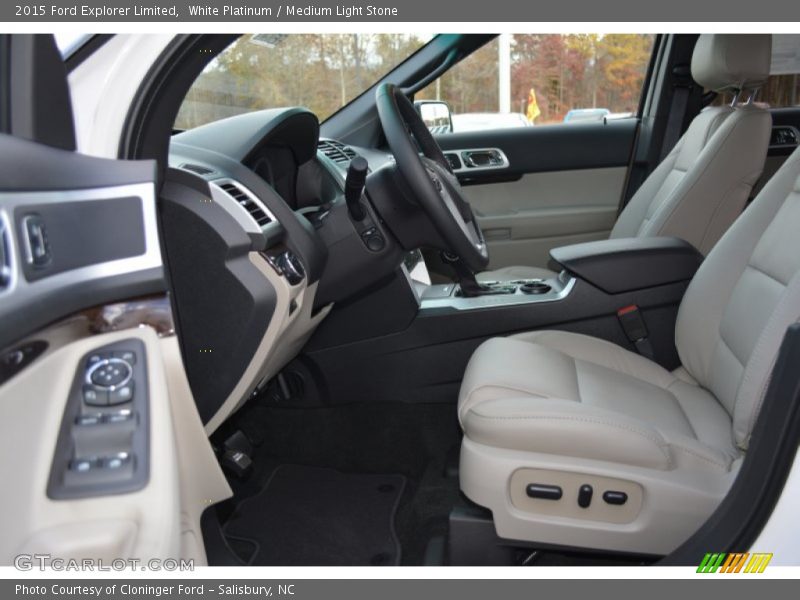 White Platinum / Medium Light Stone 2015 Ford Explorer Limited