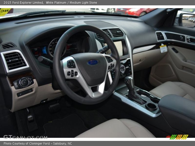 White Platinum / Medium Light Stone 2015 Ford Explorer Limited