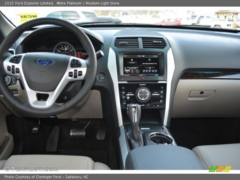 White Platinum / Medium Light Stone 2015 Ford Explorer Limited