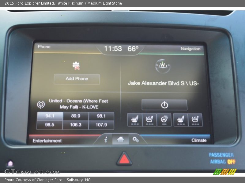 White Platinum / Medium Light Stone 2015 Ford Explorer Limited