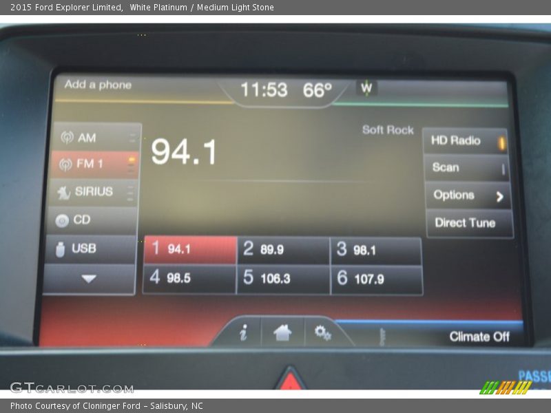 White Platinum / Medium Light Stone 2015 Ford Explorer Limited
